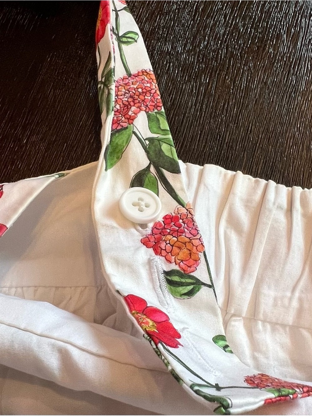 Hill House The Addie Maxi Dress Sz XS Red Shell Vine Stripe Apron Cottagecore - Picture 9 of 16